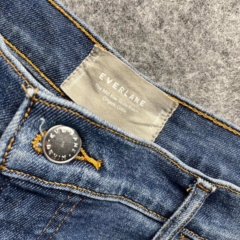 Everlane Jeans Womens Size 32 Mid‎ Rise Skinny Medium Blue Stretch Denim - Picture 4 of 13